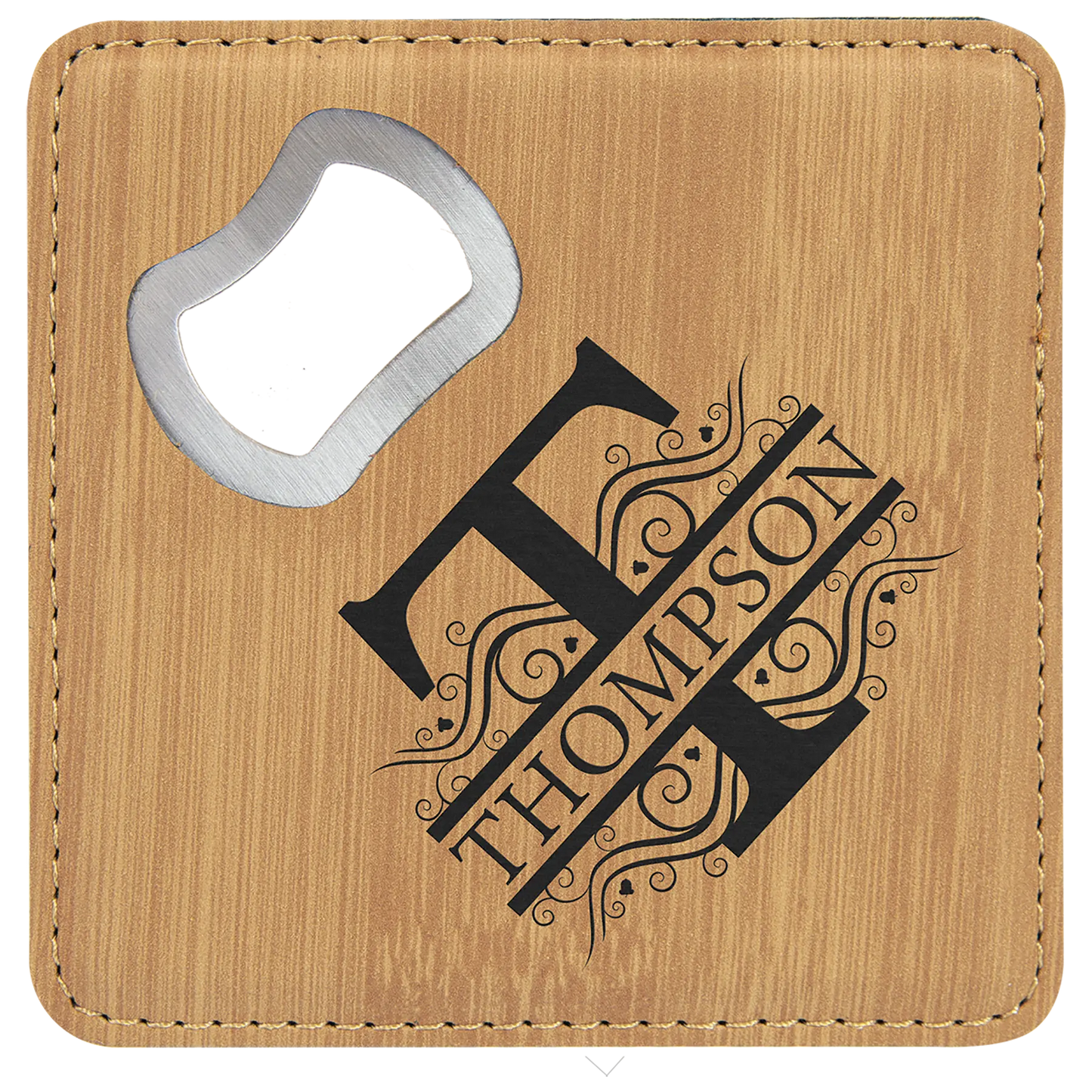 4" Square Coaster with Built-in Bottle Opener JDS
