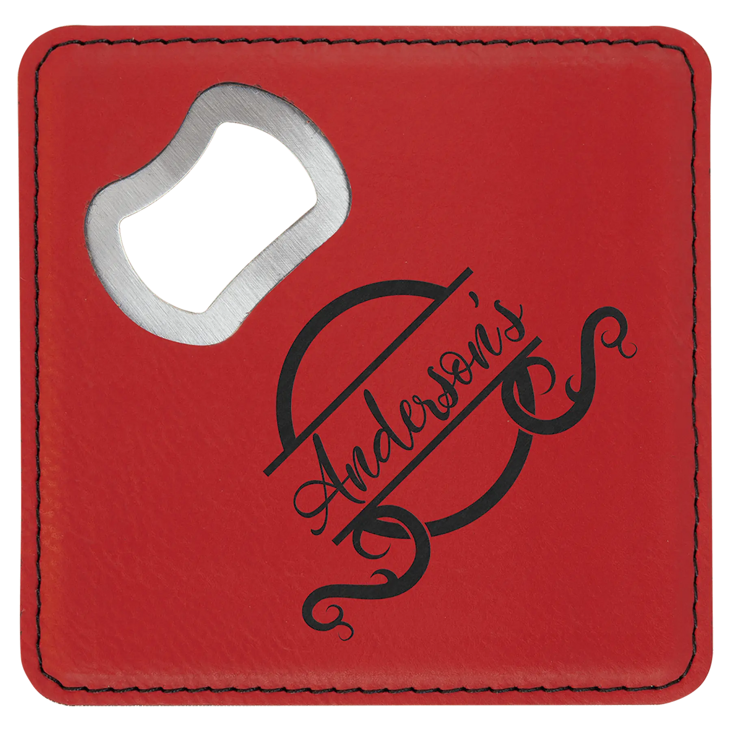 4" Square Coaster with Built-in Bottle Opener JDS