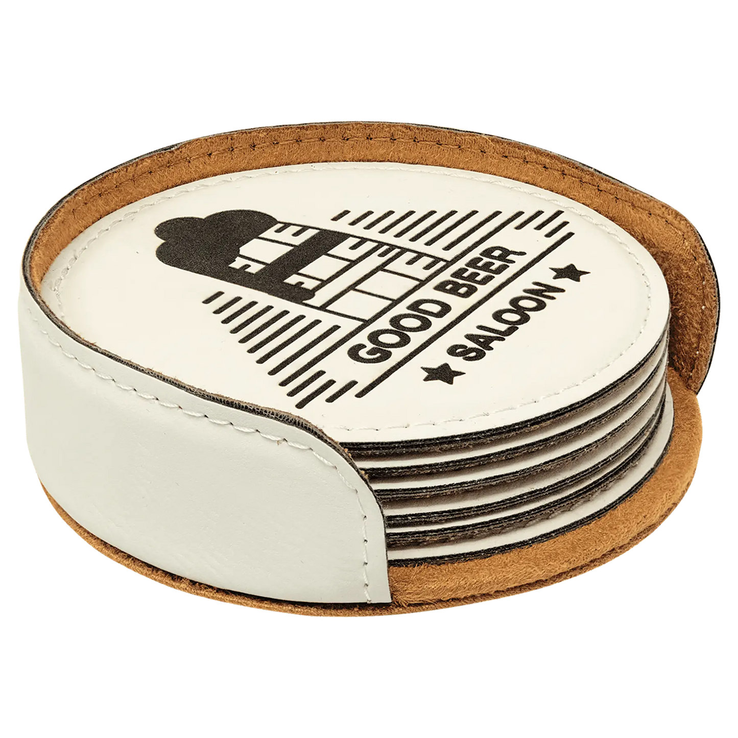 Leatherette 6-Coaster Set - 4" - Square or Round JDS