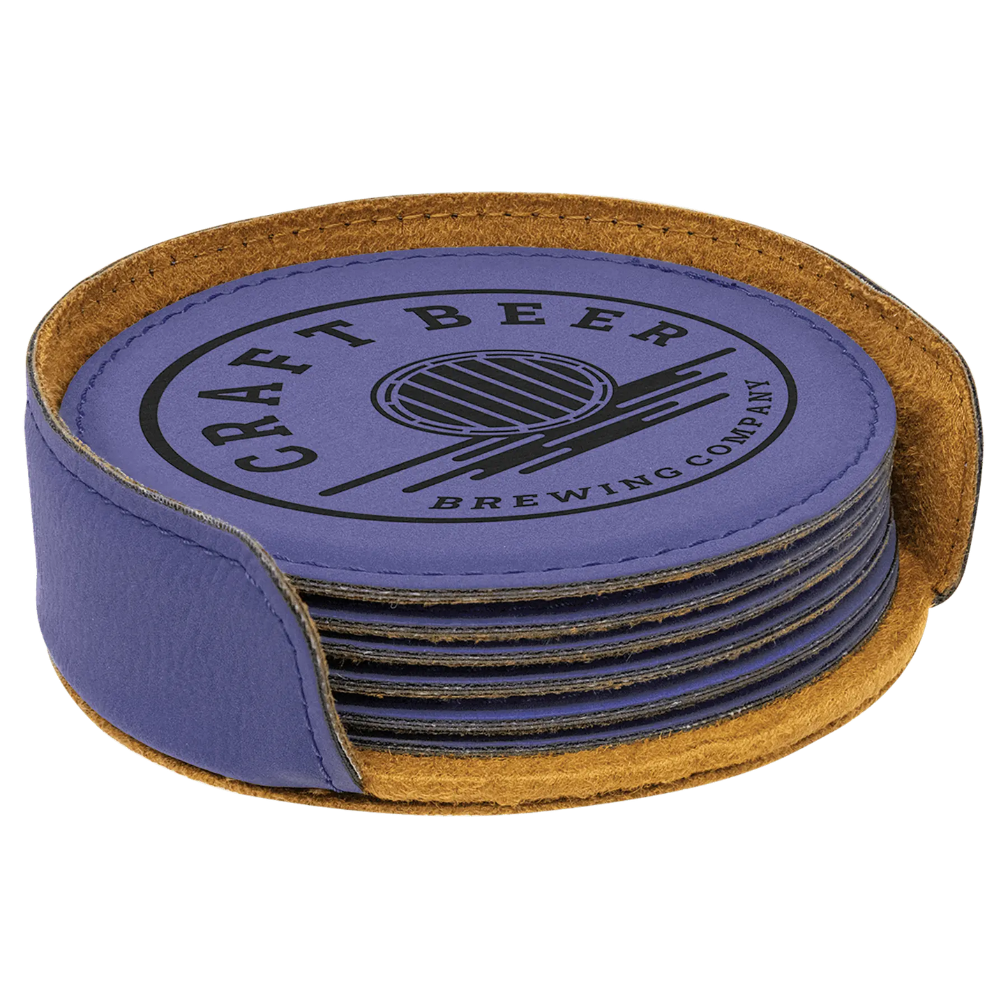 Leatherette 6-Coaster Set - 4" - Square or Round JDS