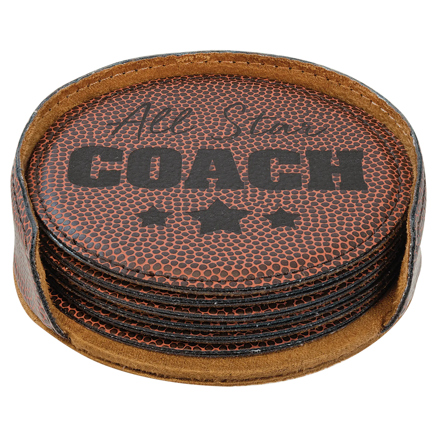 Leatherette 6-Coaster Set - 4" - Square or Round JDS