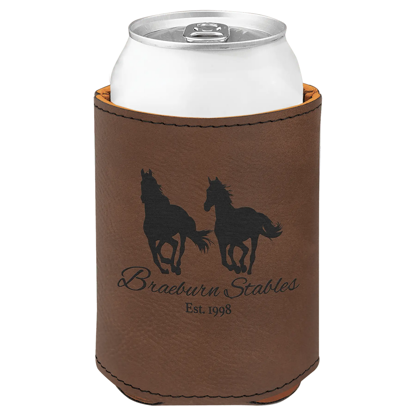 Leatherette Beverage Holder - 3 3/4" - Custom JDS