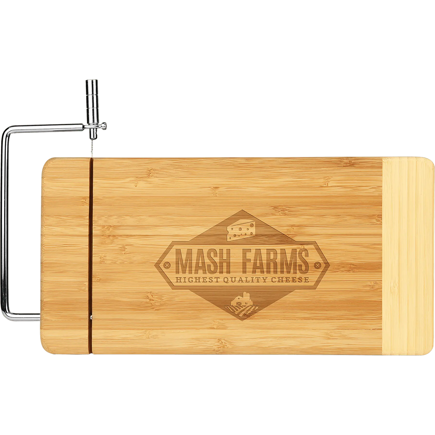 Bamboo Rectangle Cutting Board with Metal Cheese Cutter- 12" x 6" JDS