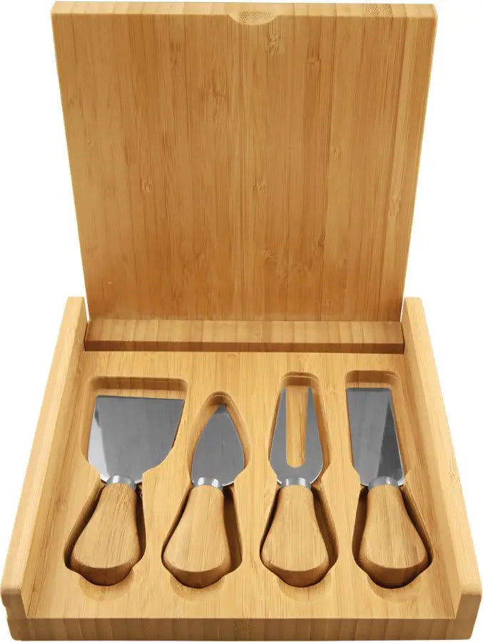 8" x 8" Bamboo Cheese Set with 4 Tools JDS