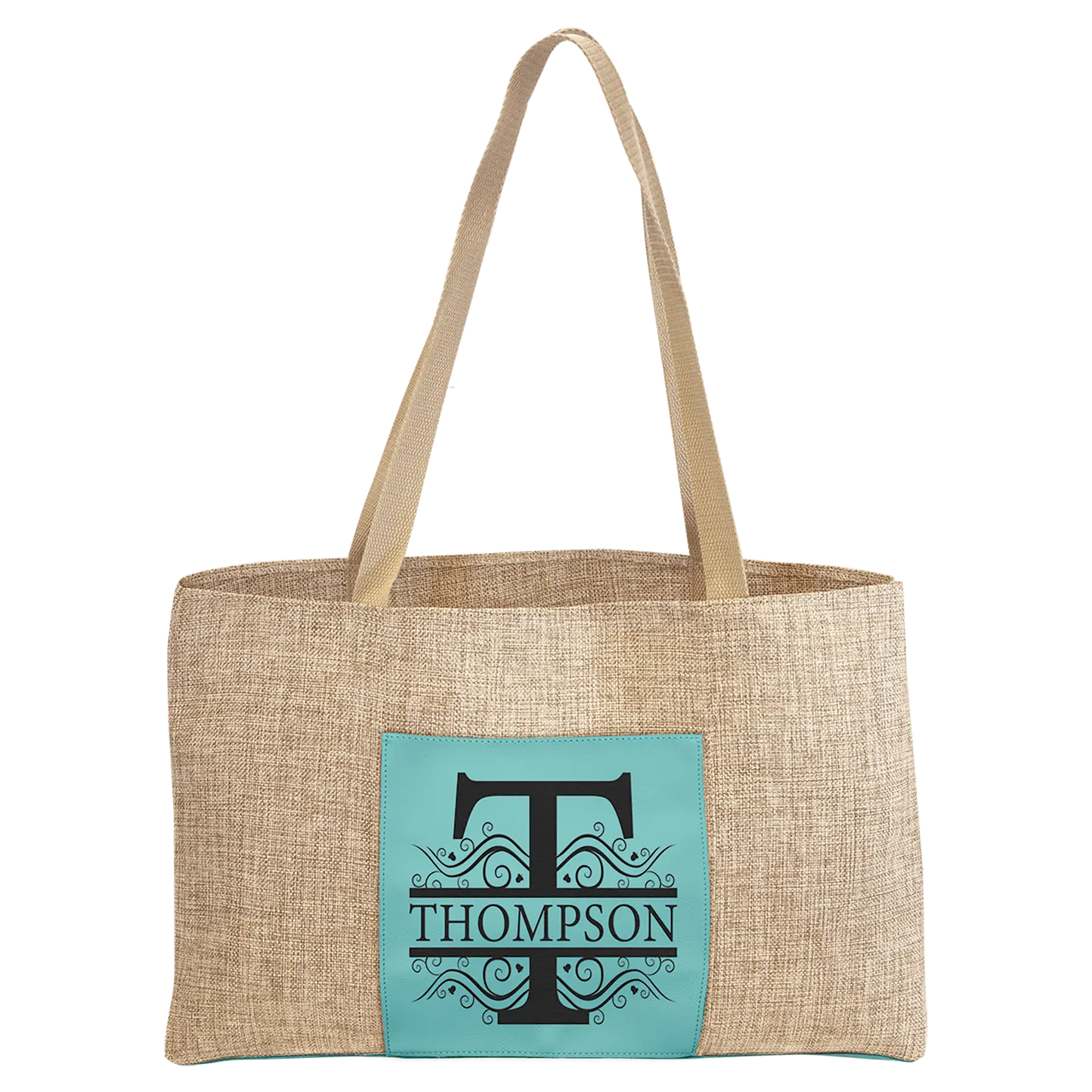 Burlap Bag with 5"-inch Customizable Leatherette Gusset JDS