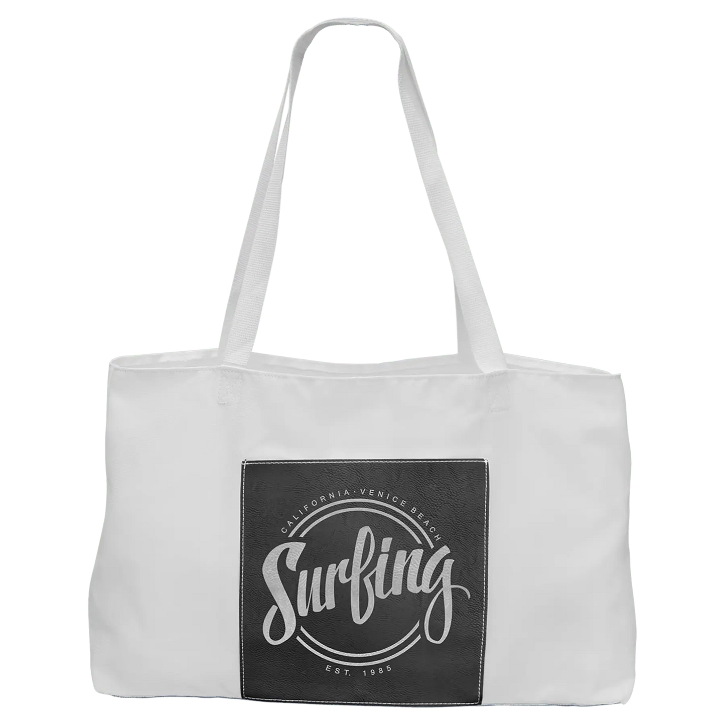 White Handbag with 5"-inch Customizable Leatherette Gusset JDS