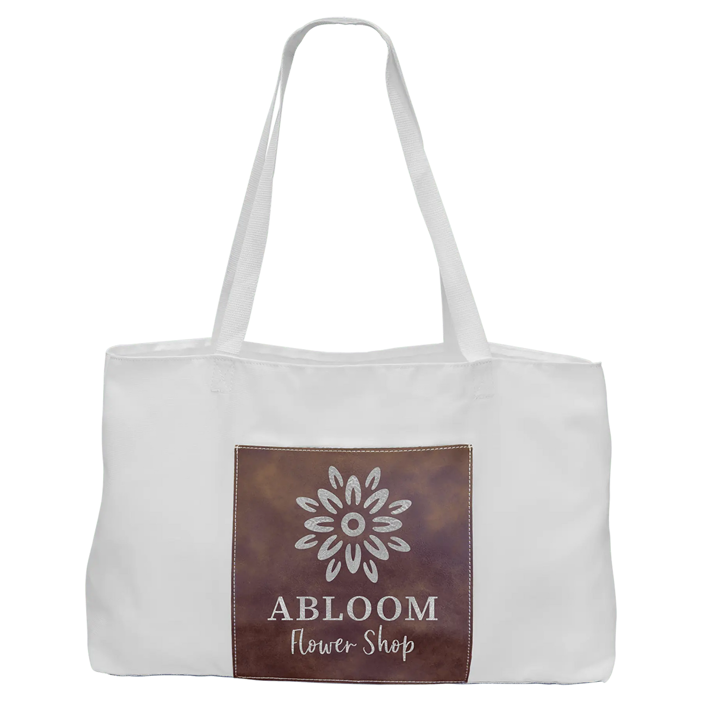 White Handbag with 5"-inch Customizable Leatherette Gusset JDS