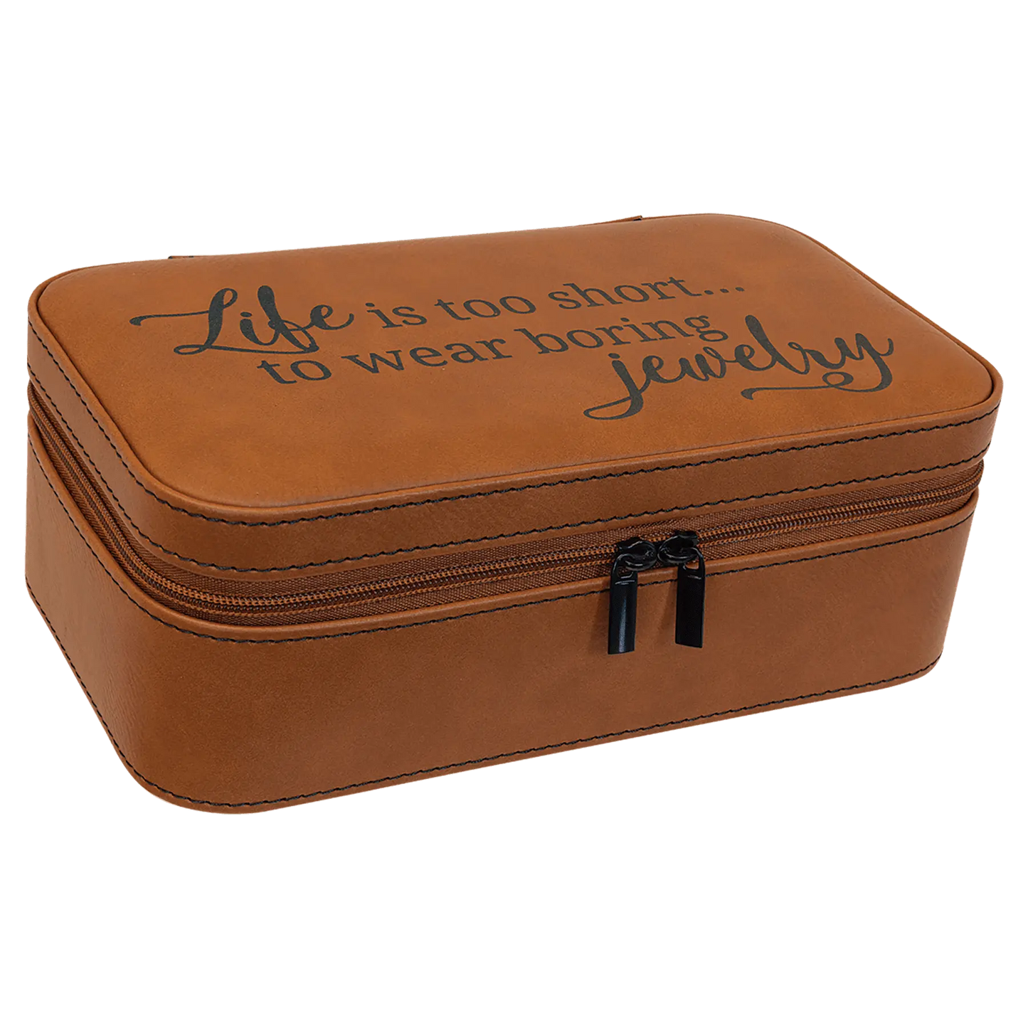 Leatherette Jewelry Box - 7 1/2" X 4 1/2" - Custom JDS