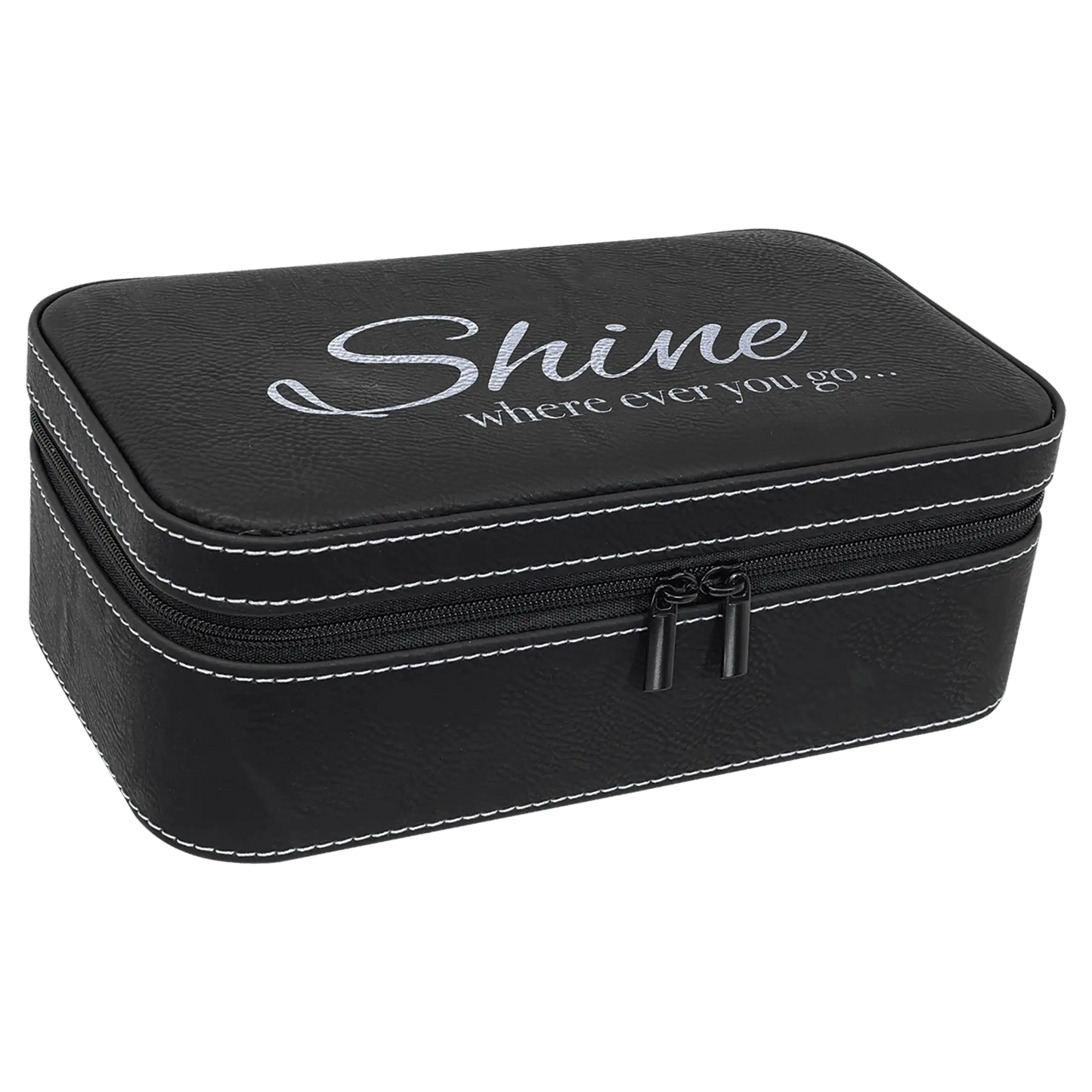 Leatherette Jewelry Box - 7 1/2" X 4 1/2" - Custom JDS
