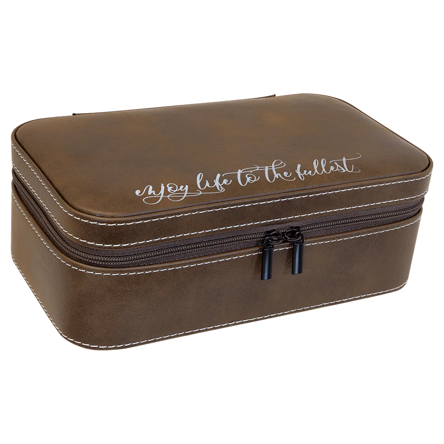 Leatherette Jewelry Box - 7 1/2" X 4 1/2" - Custom JDS