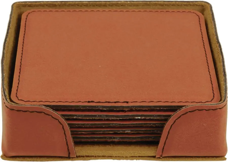 Leatherette 6-Coaster Set - 4" - Square or Round JDS