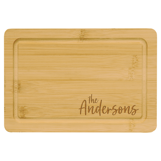 9" x 6" Bamboo Cutting Board with Drip Ring