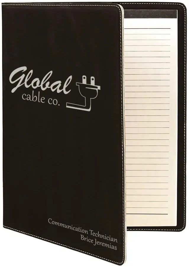 Leatherette Portfolio with Notepad - Custom JDS