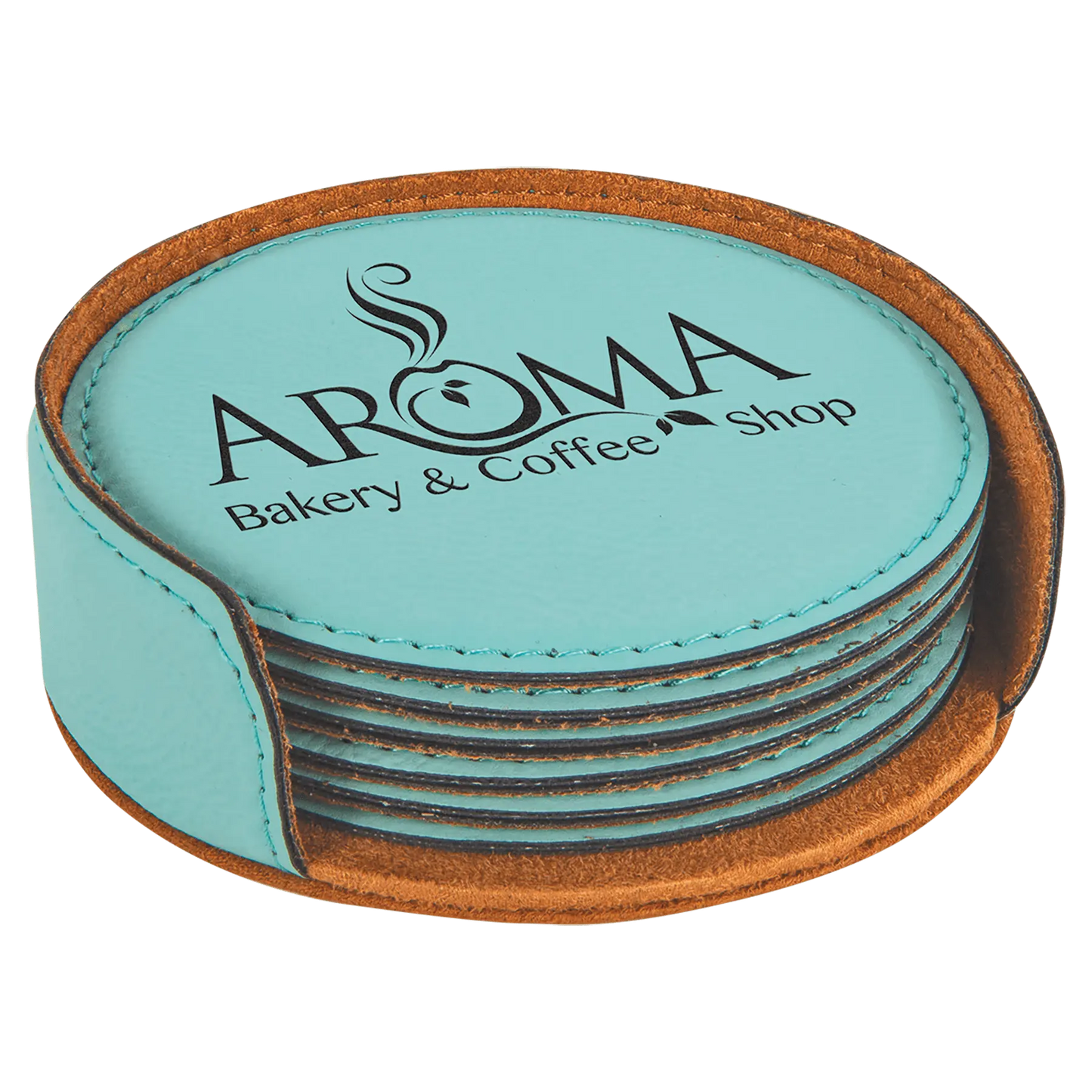Leatherette 6-Coaster Set - 4" - Square or Round JDS