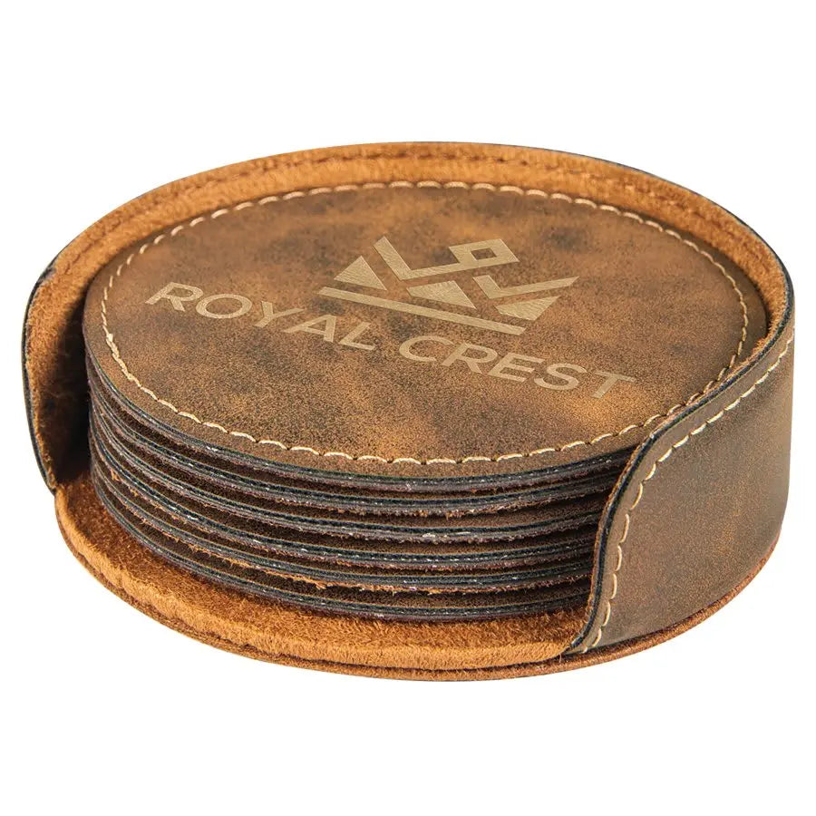 Leatherette 6-Coaster Set - 4" - Square or Round JDS