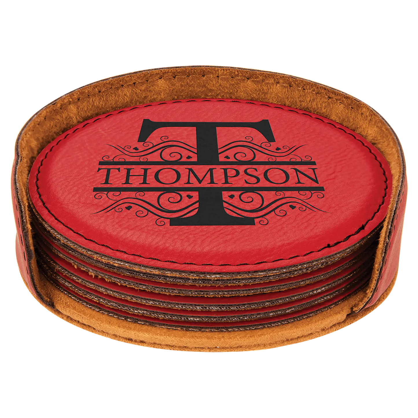 Leatherette 6-Coaster Set - 4" - Square or Round JDS