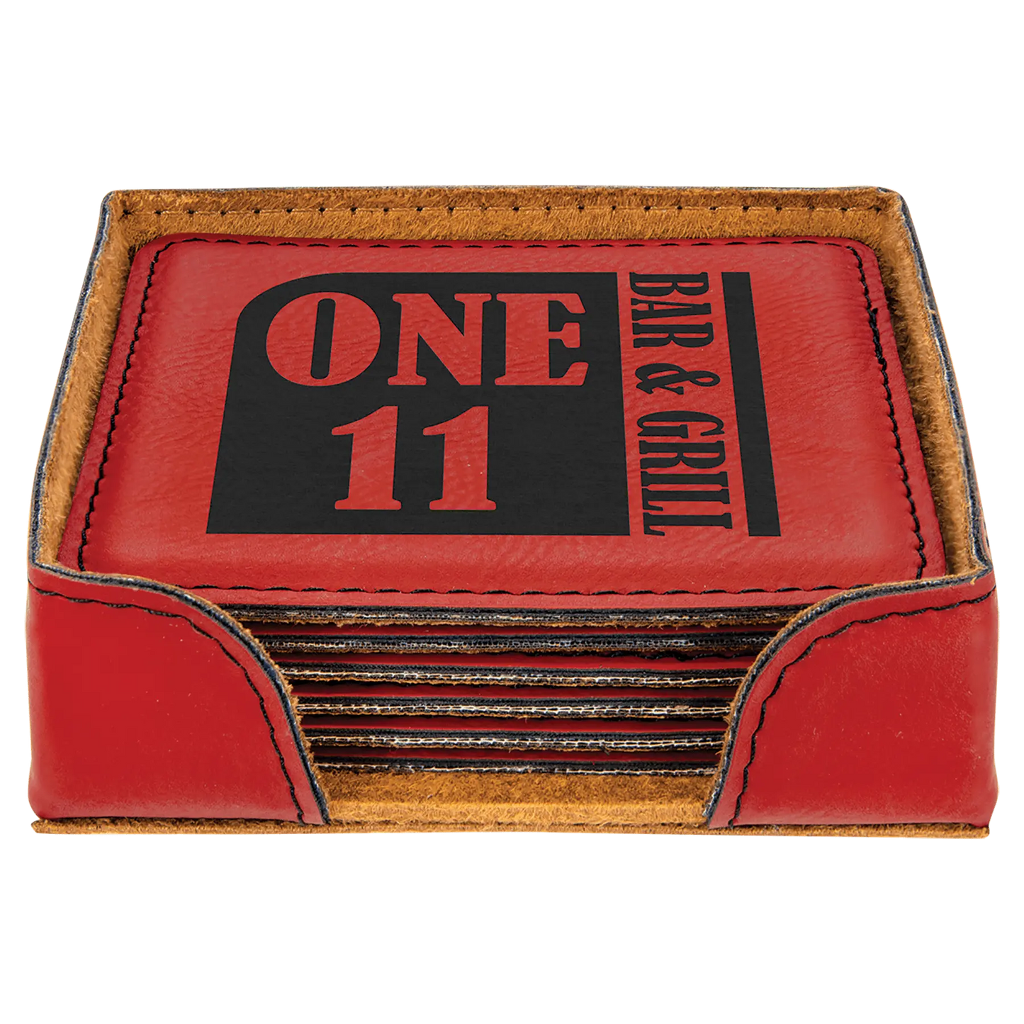 Leatherette 6-Coaster Set - 4" - Square or Round JDS