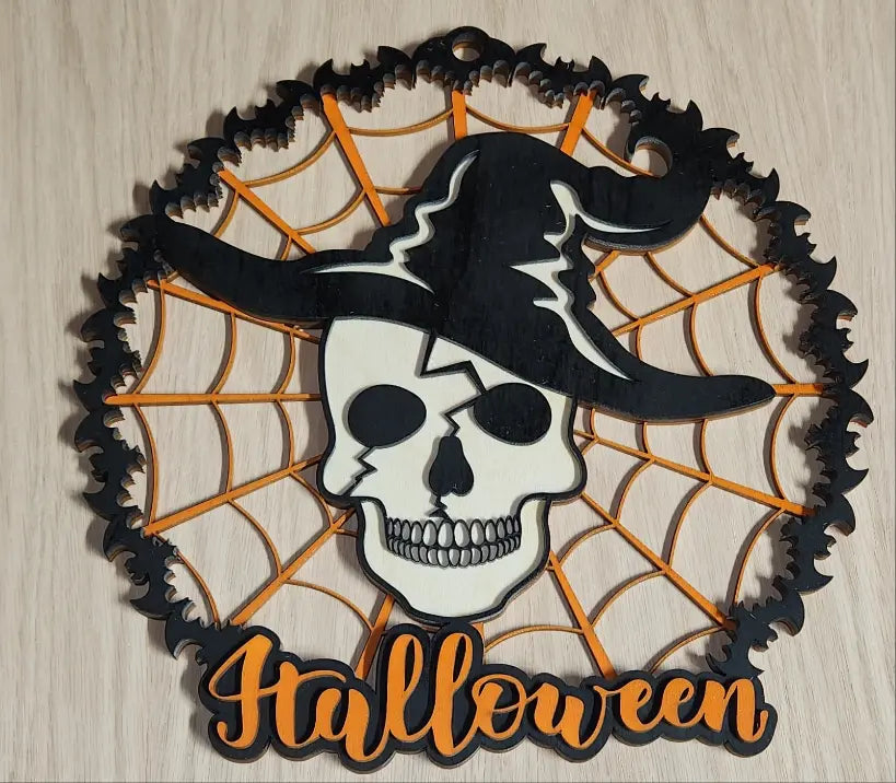 Laser Cut/Handcrafted Halloween sign - Laser Cut Baltic birch Smalltown Connetchin