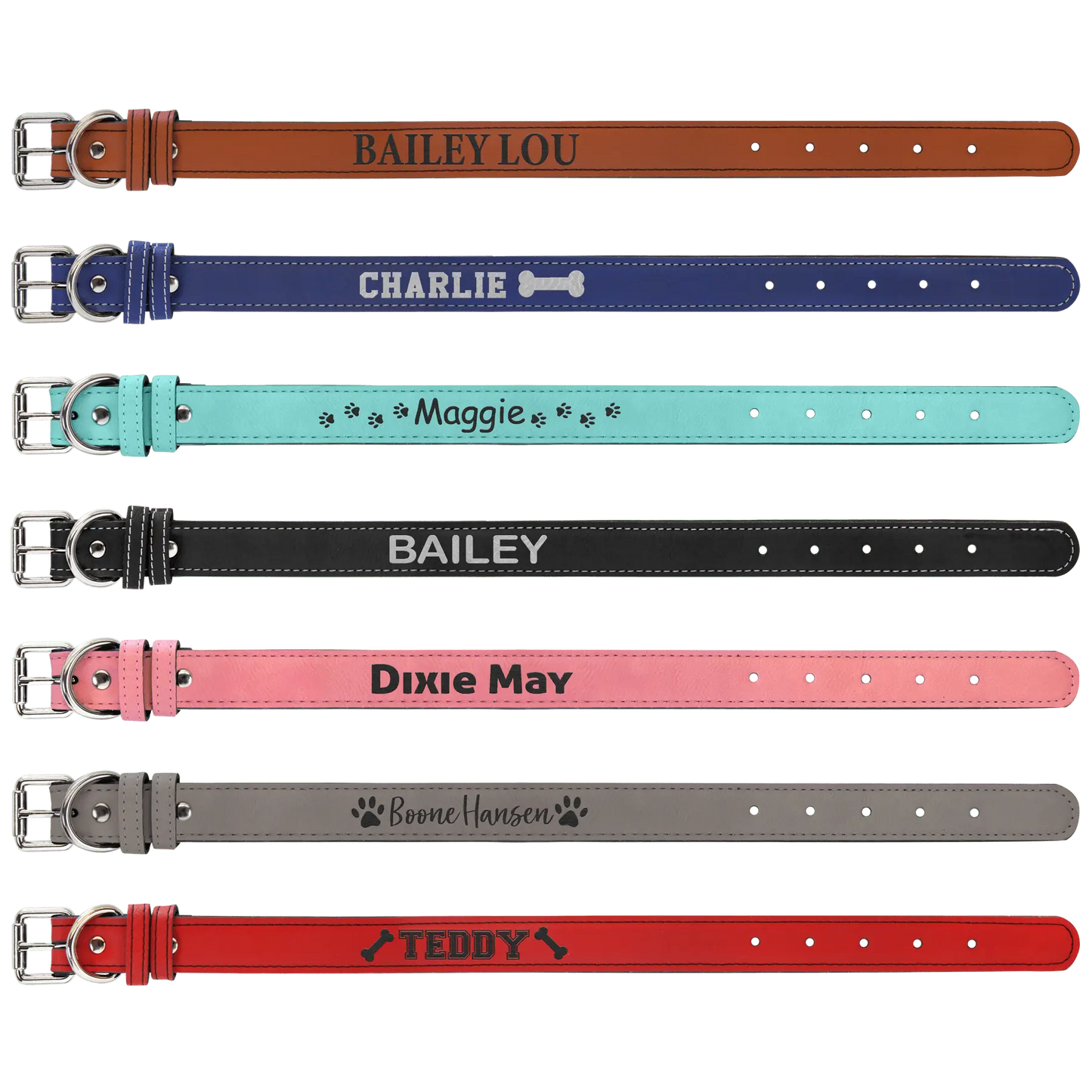 Dog Collar - Small 15" x 3/4" Leatherette - Custom JDS