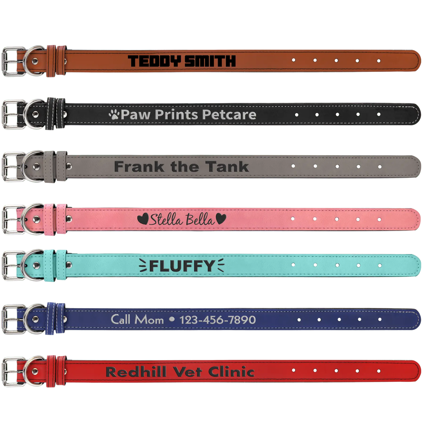 Dog Collar - Medium 19" x 1" Leatherette - Custom JDS