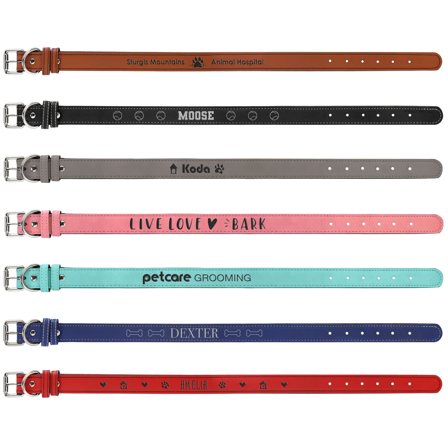 Dog Collar - XL 27" x 1 1/4" Leatherette - Custom JDS