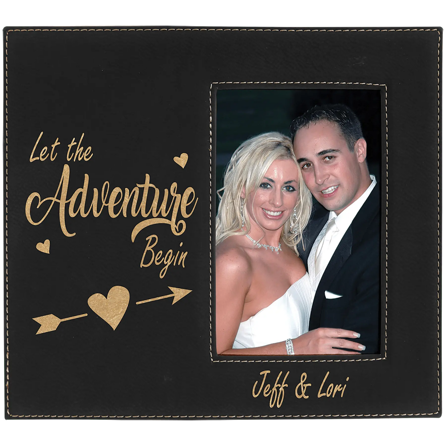 Photo Frame 4" x 6" Leatherette with Extended Engraving Area - Custom JDS