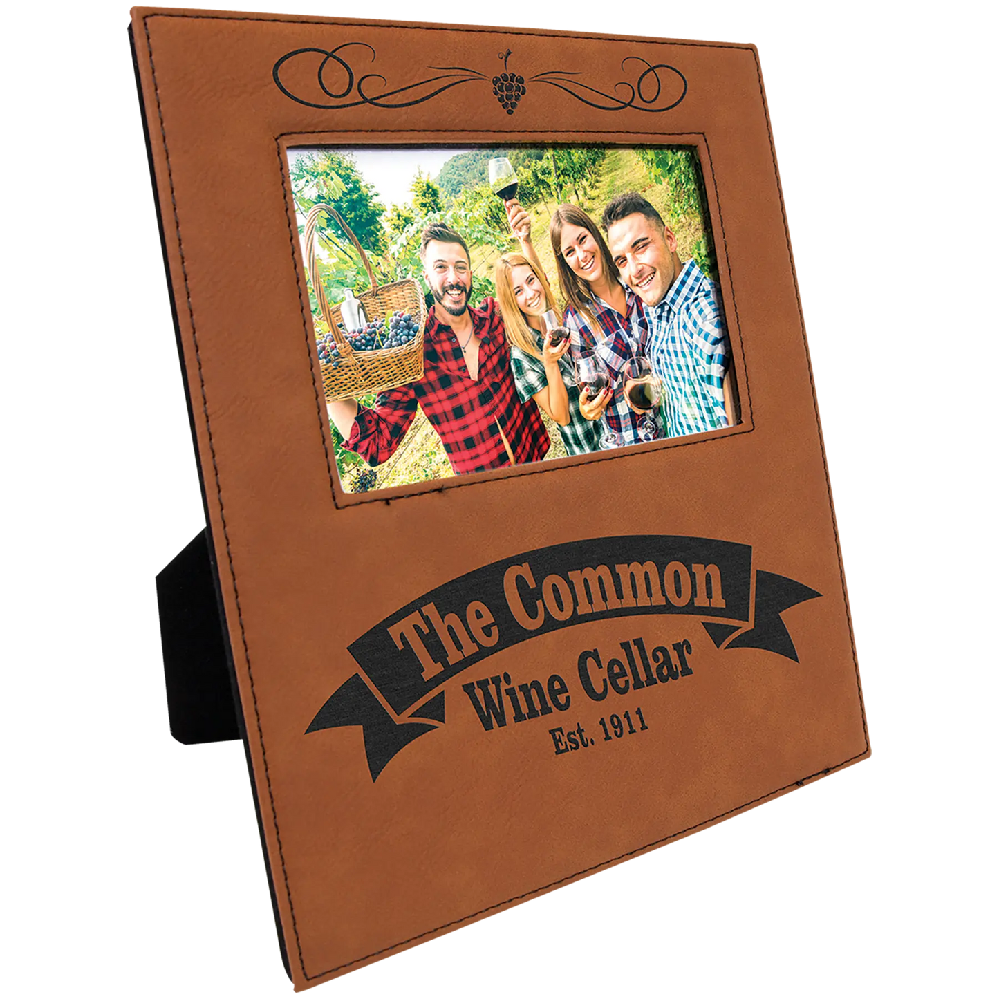 Photo Frame 4" x 6" Leatherette with Extended Engraving Area - Custom JDS