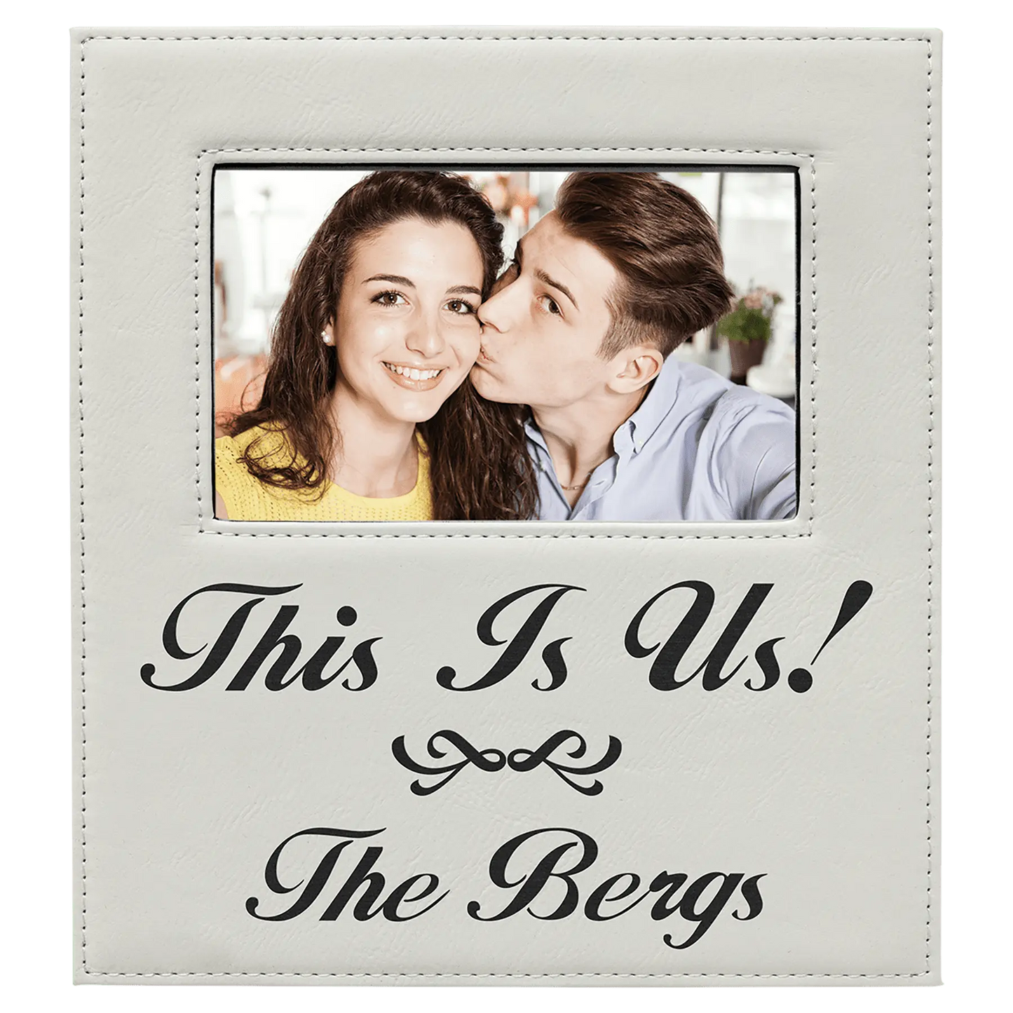 Photo Frame 4" x 6" Leatherette with Extended Engraving Area - Custom JDS