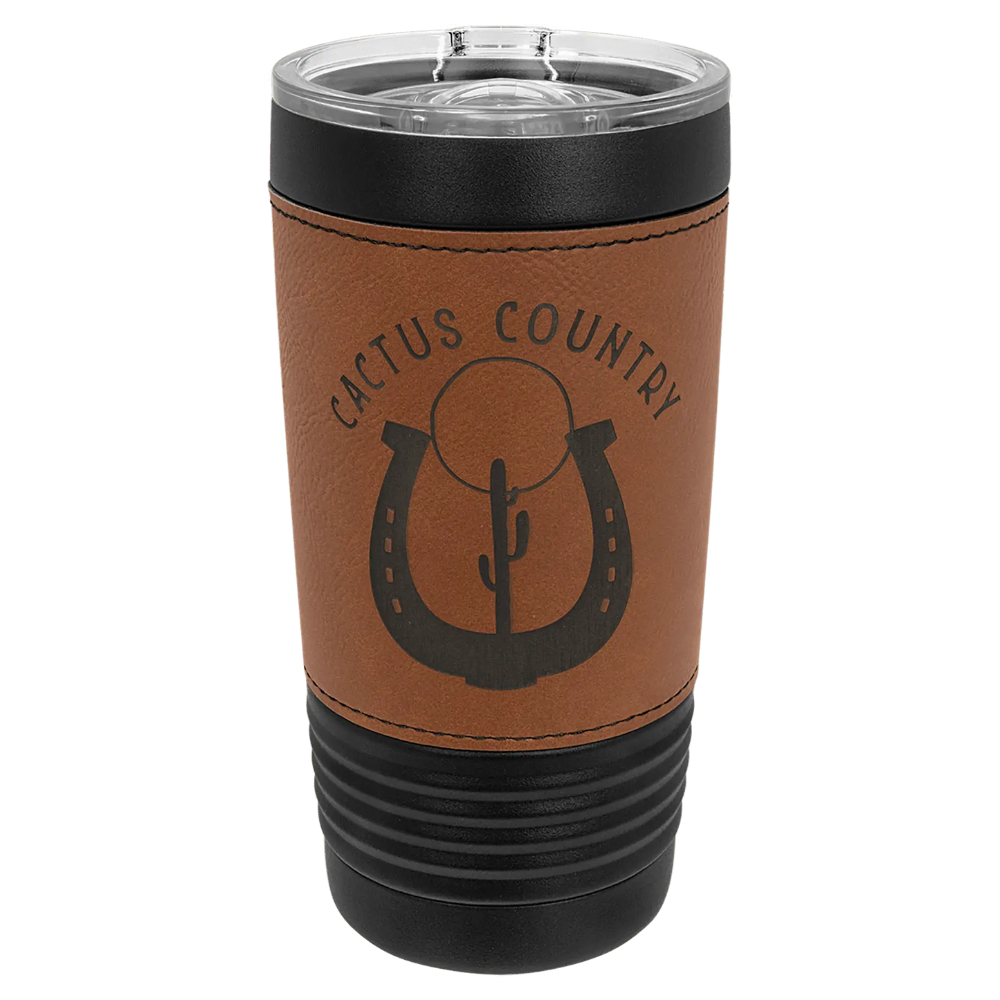 20 oz. - Leather Wrapped - Insulated Ringneck Tumbler with Slider Lid - Custom JDS