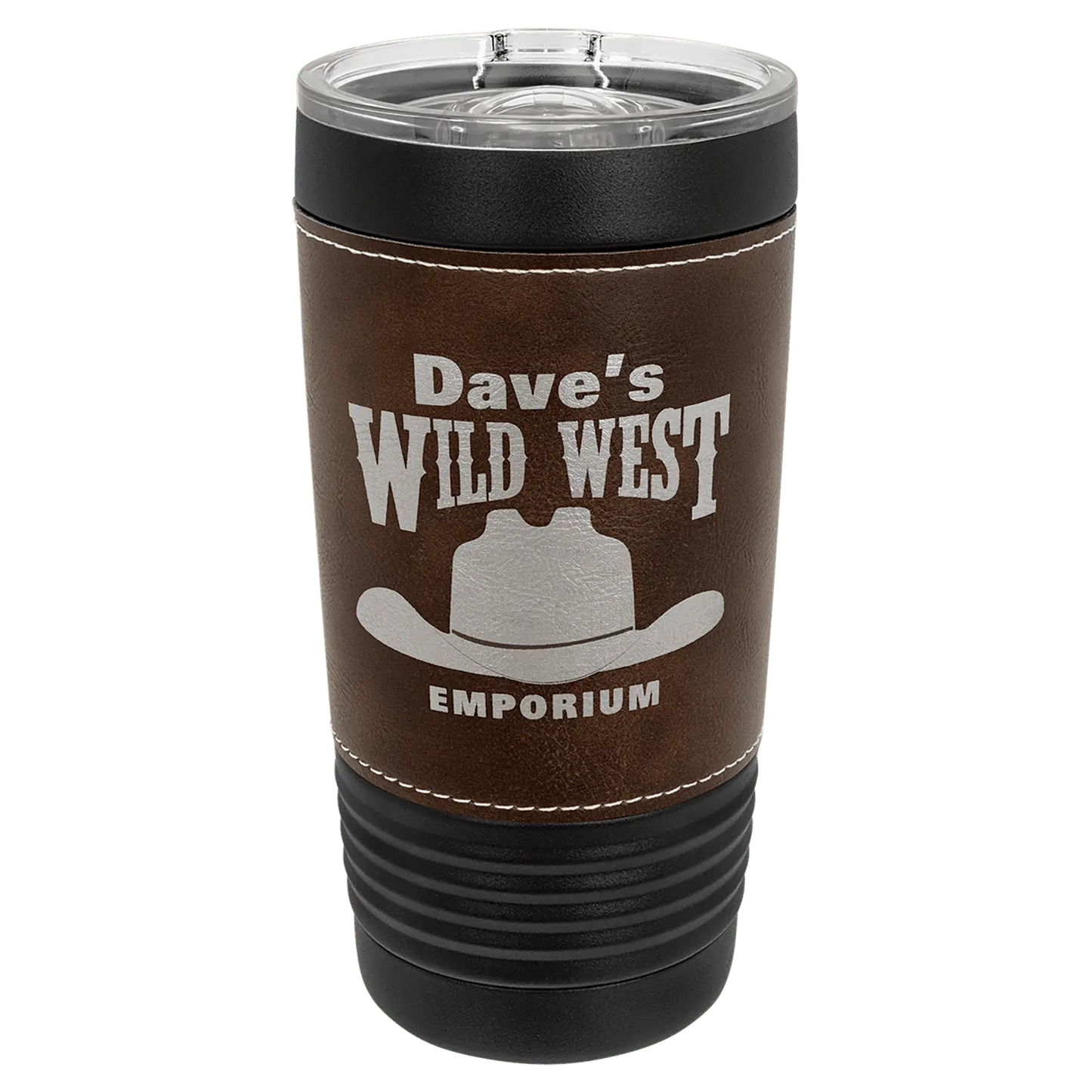 20 oz. - Leather Wrapped - Insulated Ringneck Tumbler with Slider Lid - Custom JDS