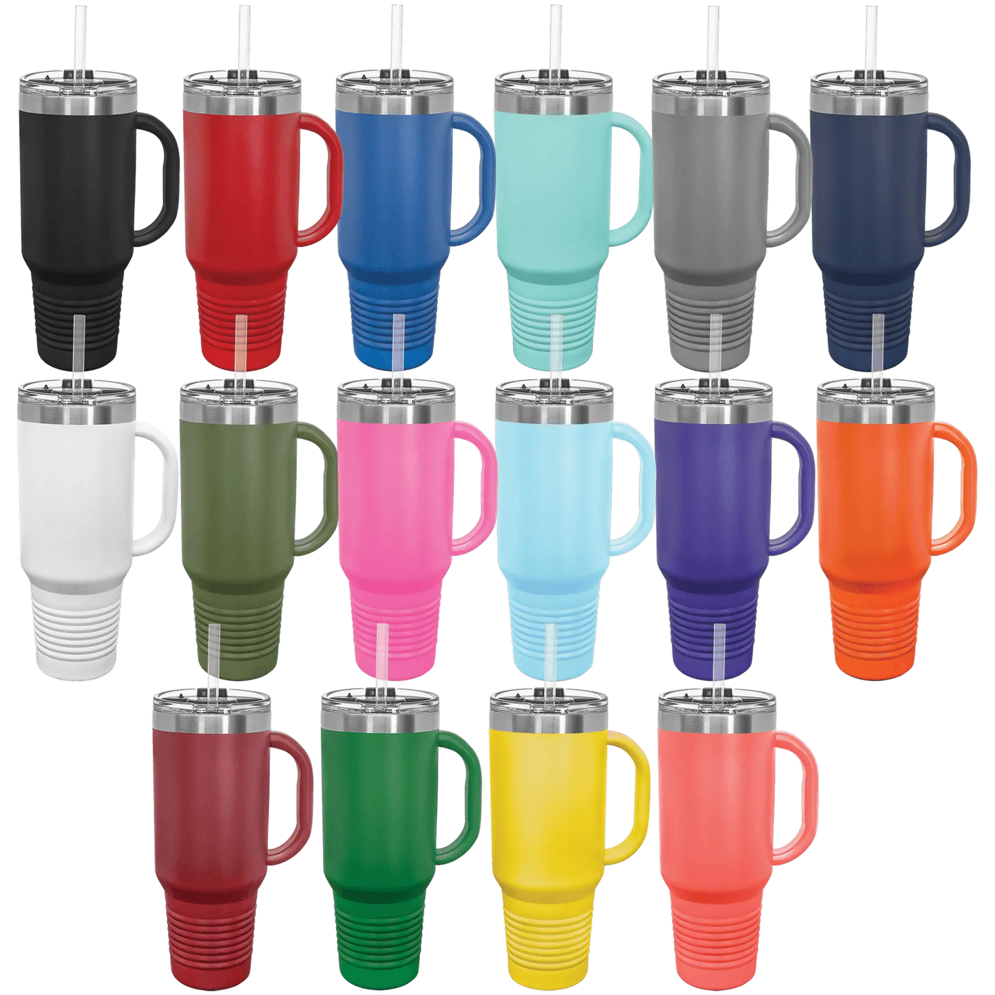 40 oz Travel Mug with Handle, Straw Included - Custom JDS