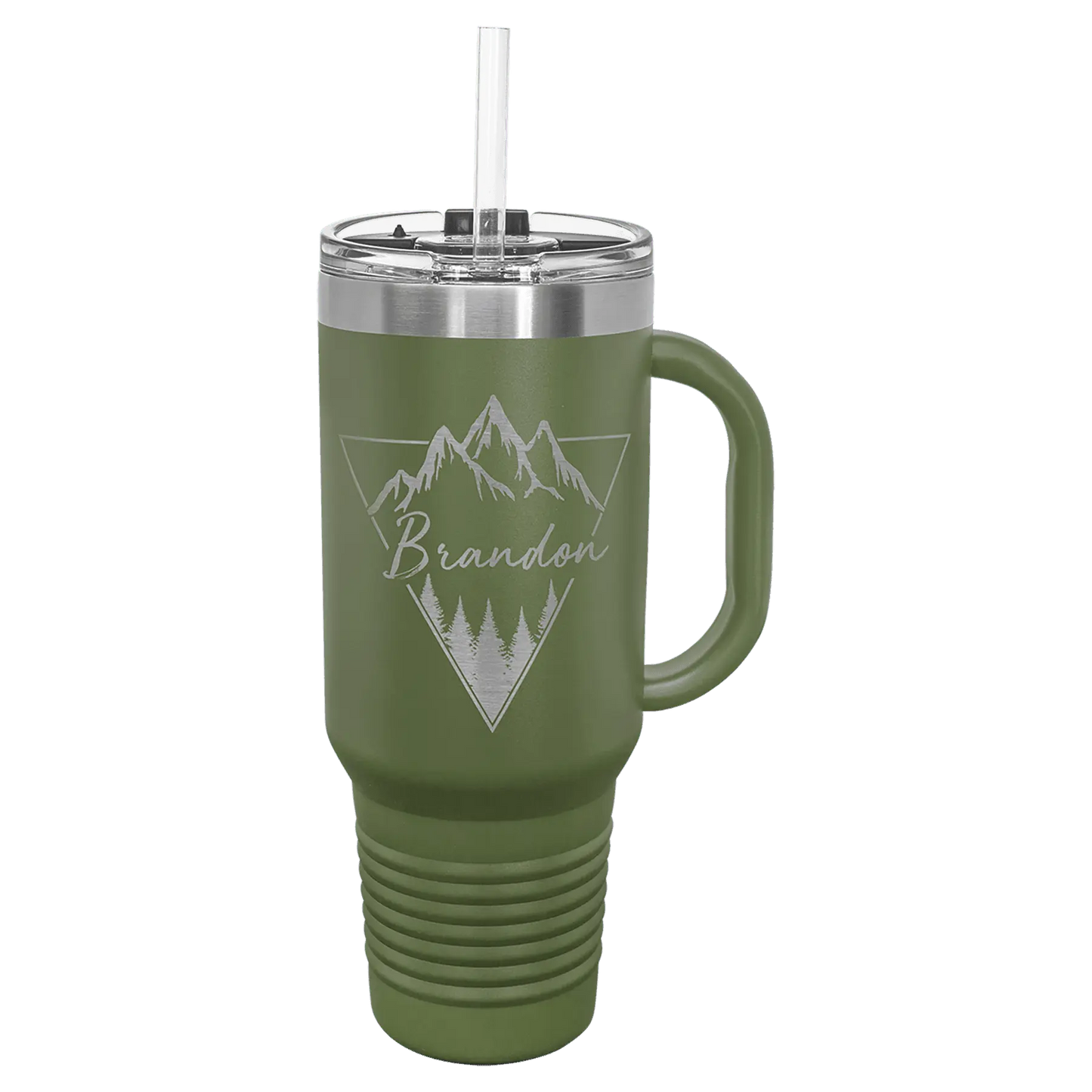 40 oz Travel Mug with Handle, Straw Included - Custom JDS