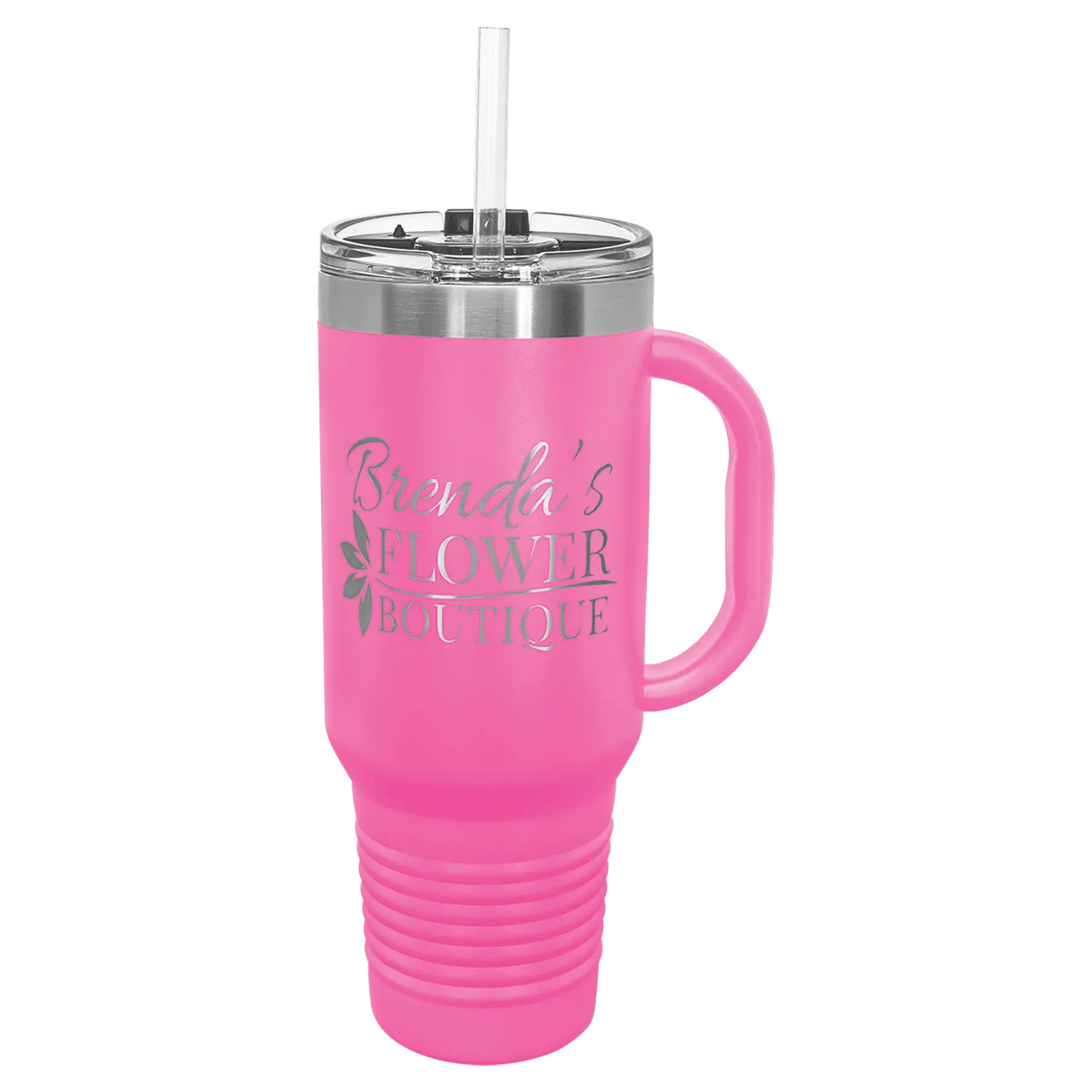 40 oz Travel Mug with Handle, Straw Included - Custom JDS