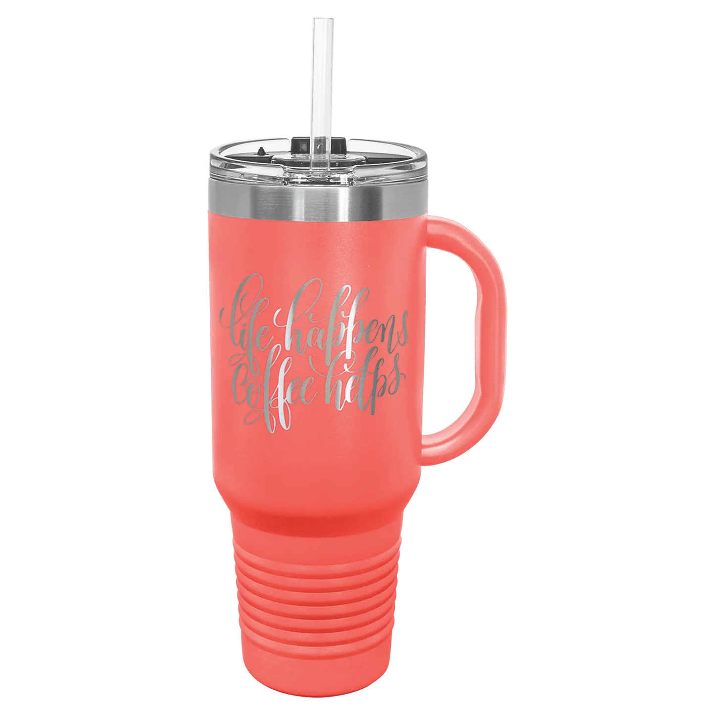 40 oz Travel Mug with Handle, Straw Included - Custom JDS