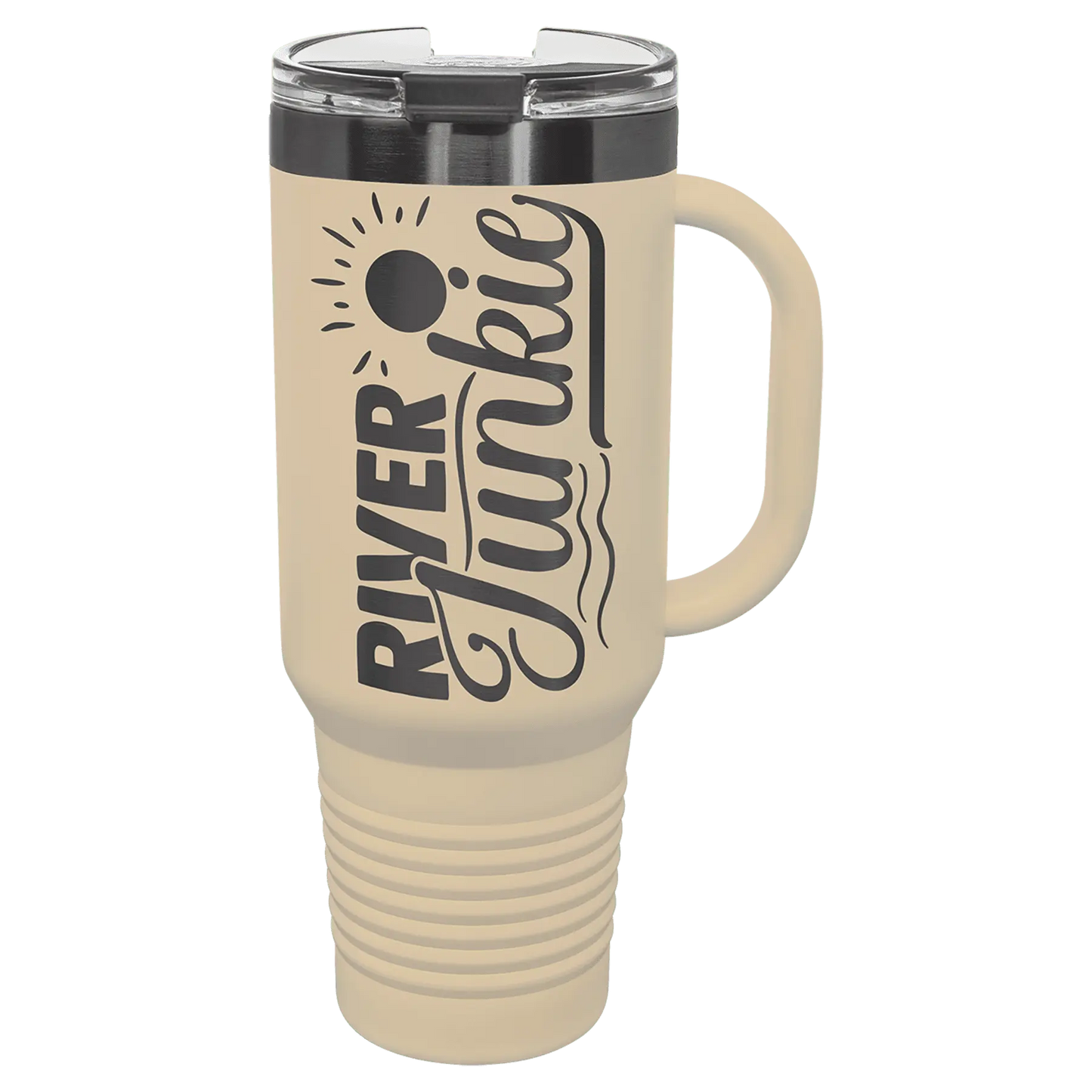 40 oz - Ion Plated - Travel Mug with Handle, Straw Included - Custom JDS