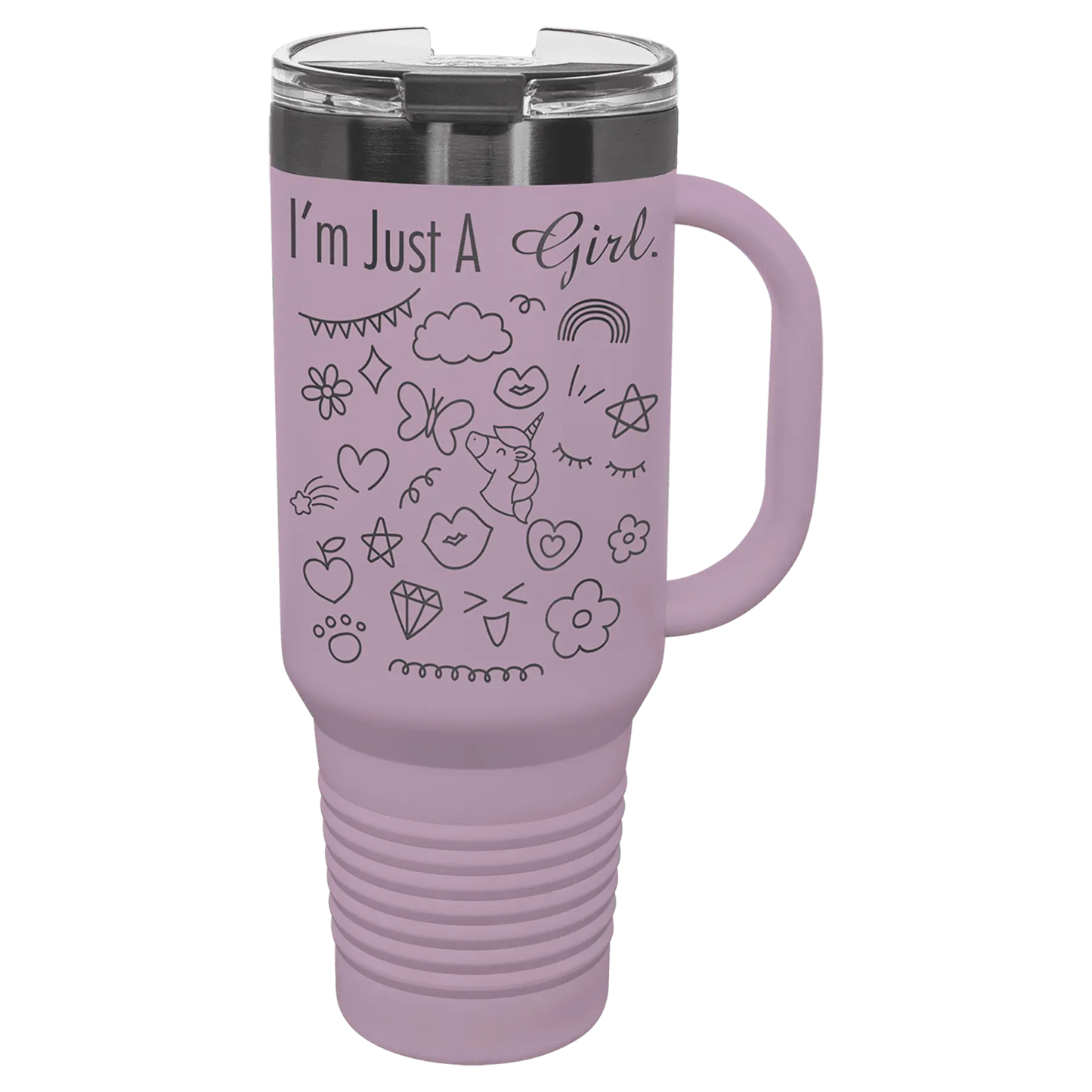 40 oz - Ion Plated - Travel Mug with Handle, Straw Included - Custom JDS