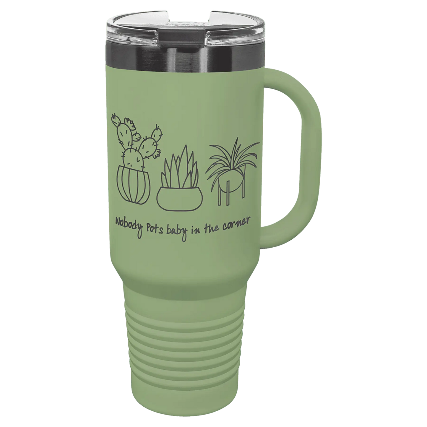 40 oz - Ion Plated - Travel Mug with Handle, Straw Included - Custom JDS