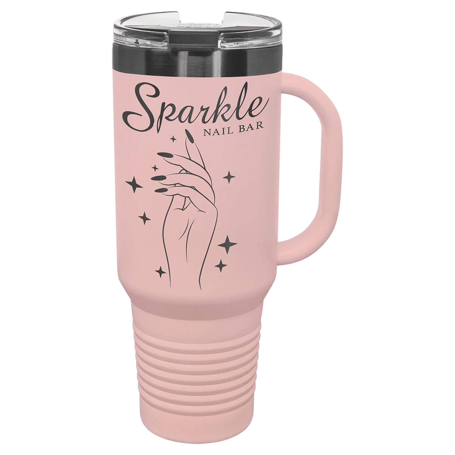 40 oz - Ion Plated - Travel Mug with Handle, Straw Included - Custom JDS