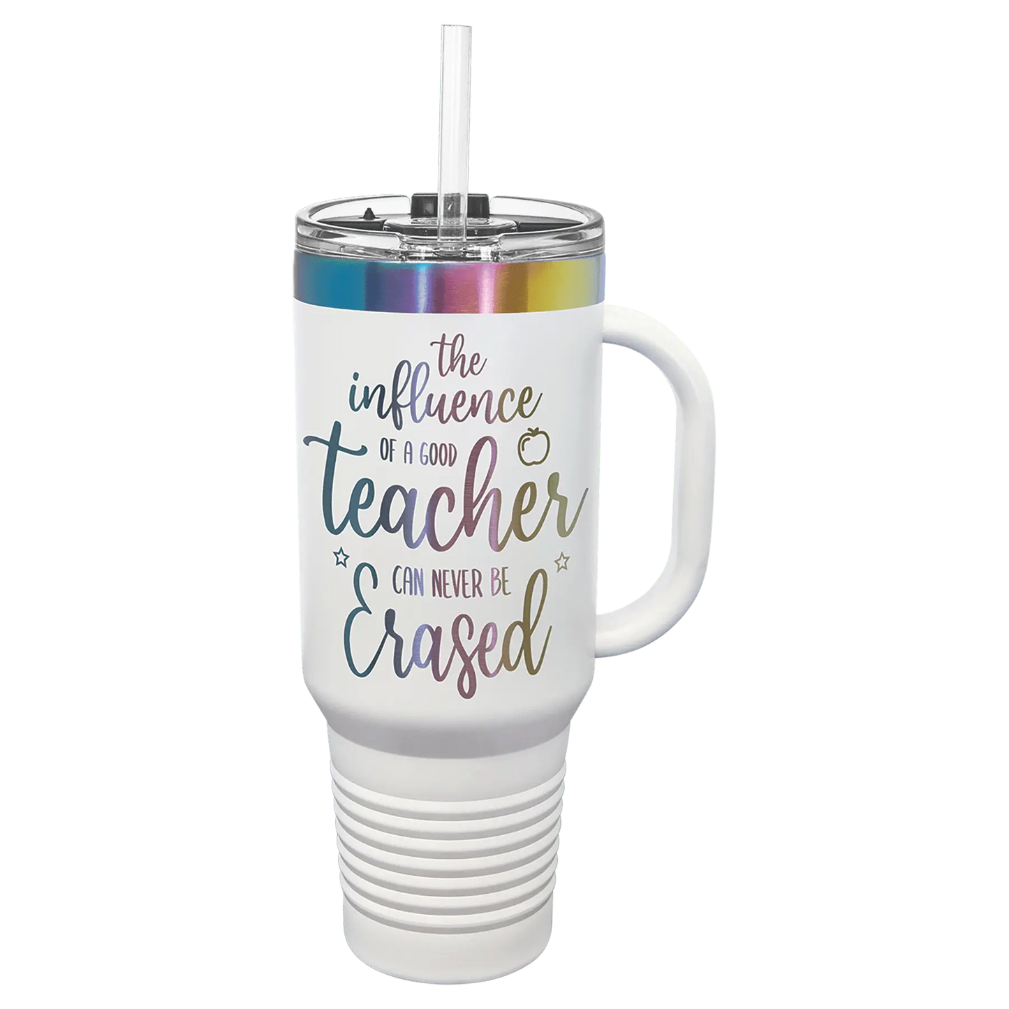 40 oz - Ion Plated - Travel Mug with Handle, Straw Included - Custom JDS