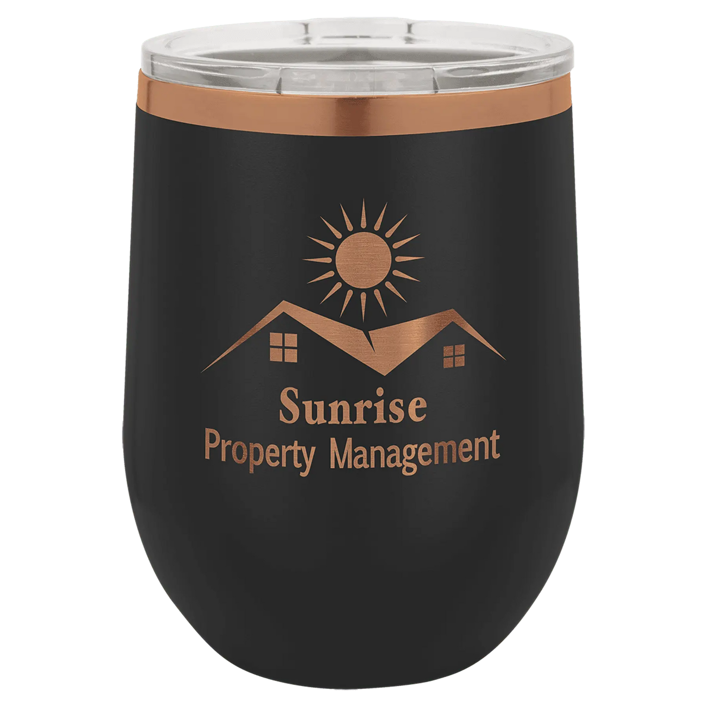 12 oz. - Ion Plated - Wine Tumbler - Stemless with Lid - Vacuum Insulated - Customized JDS