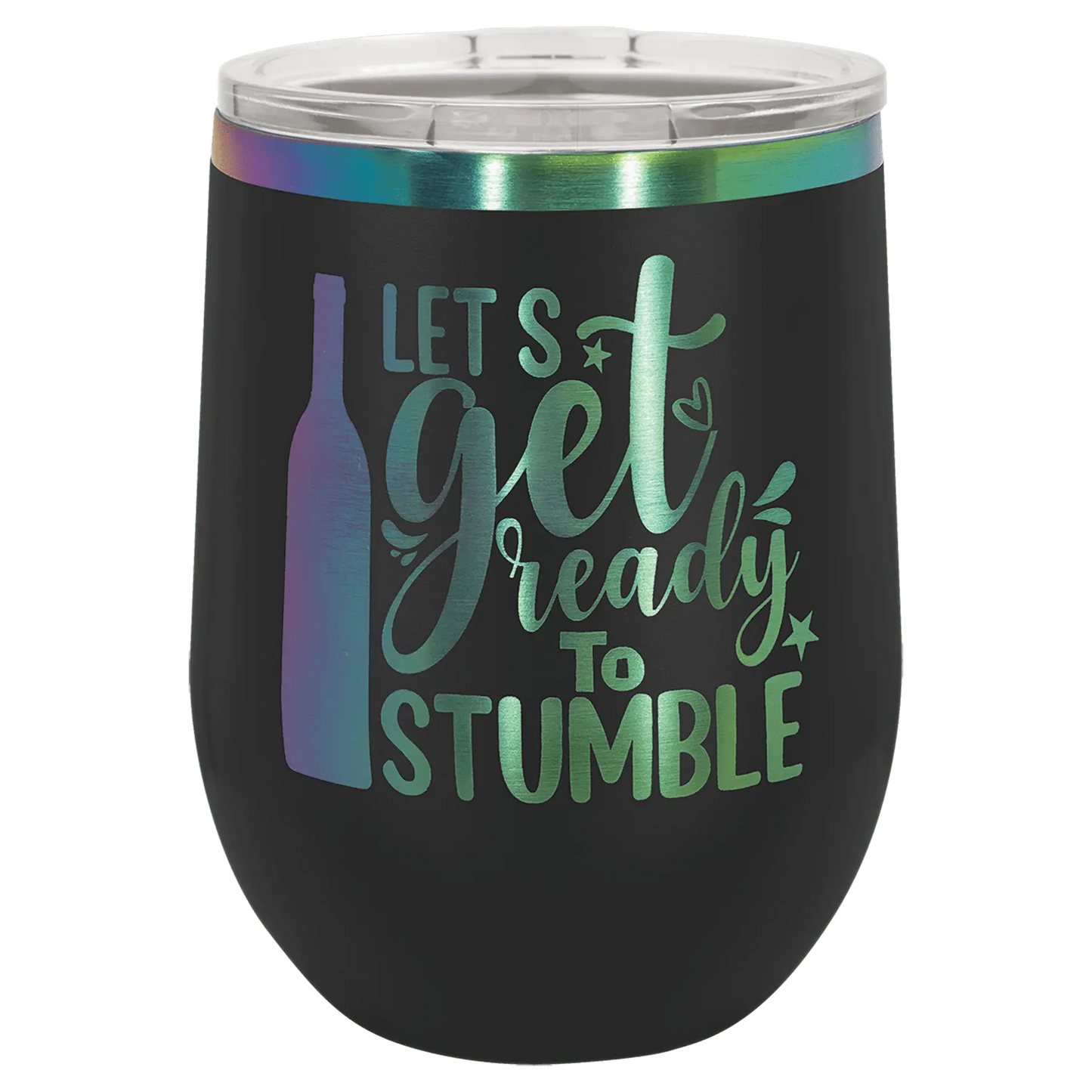 12 oz. - Ion Plated - Wine Tumbler - Stemless with Lid - Vacuum Insulated - Customized JDS