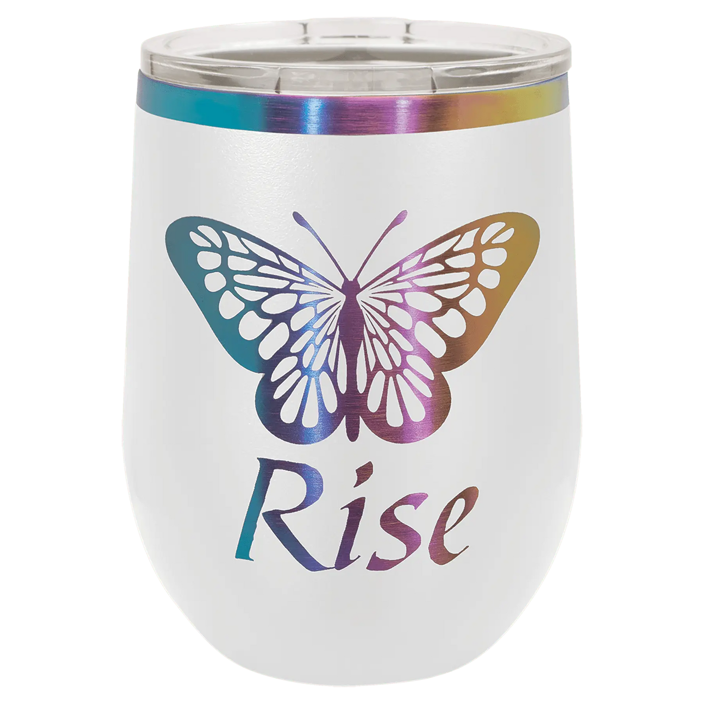 12 oz. - Ion Plated - Wine Tumbler - Stemless with Lid - Vacuum Insulated - Customized JDS