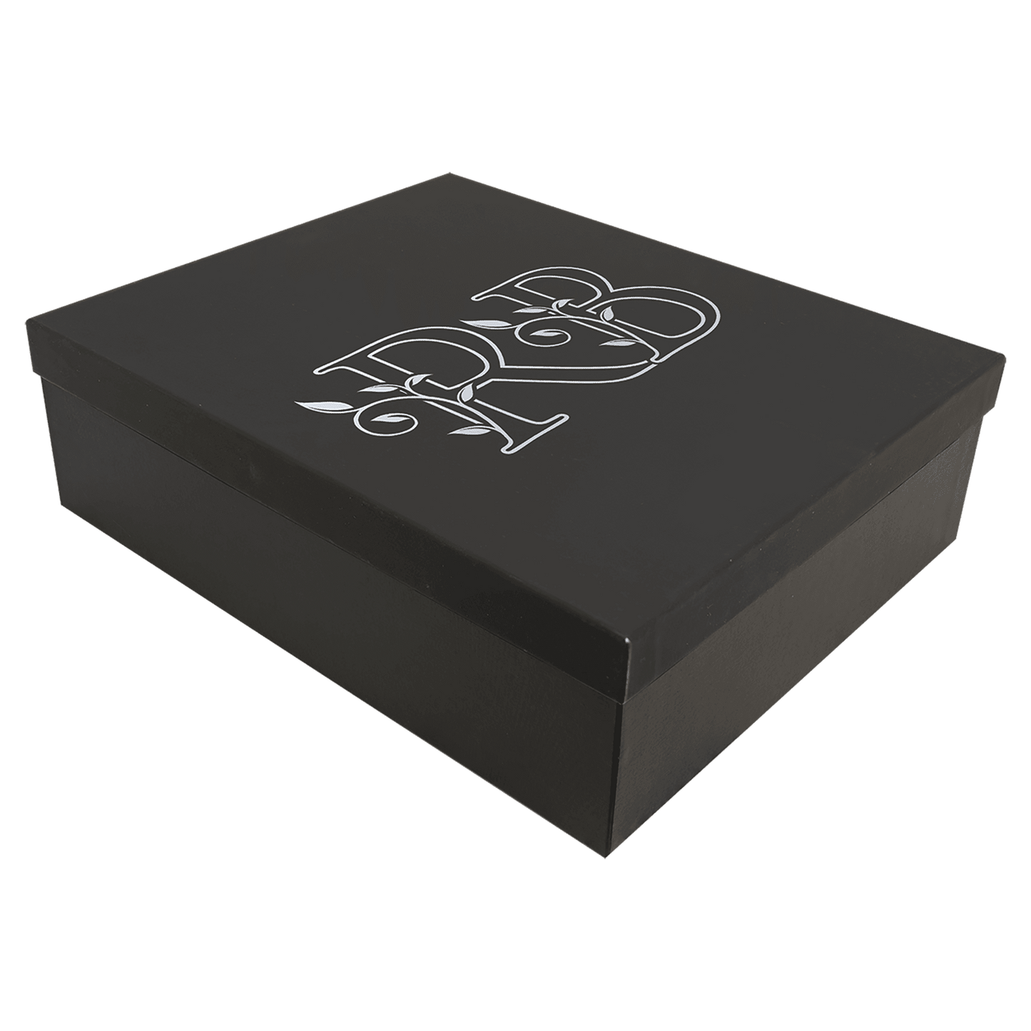 12 3/4" x 10 1/4" x 2 1/2" Lazerburst Gift Box – Black – Lasers to Silver – Smalltown Connetchin