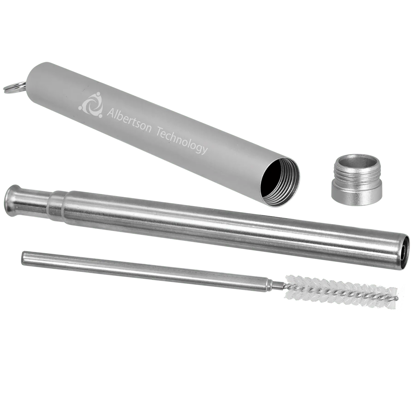 Straw - Collapsible - Metal with Case and Cleaning Brush JDS