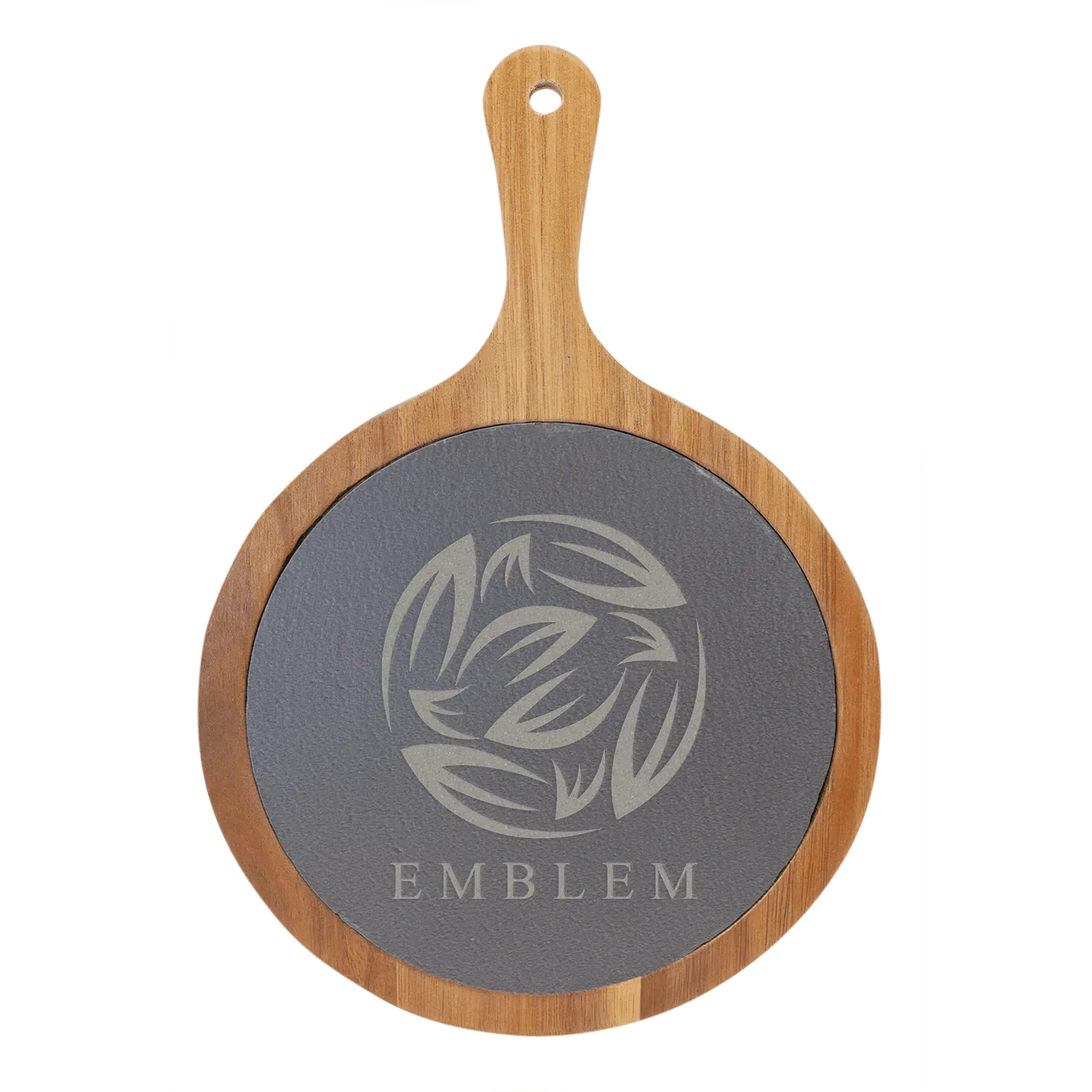 Acacia Wood/Slate Serving Board with Handle - Custom JDS