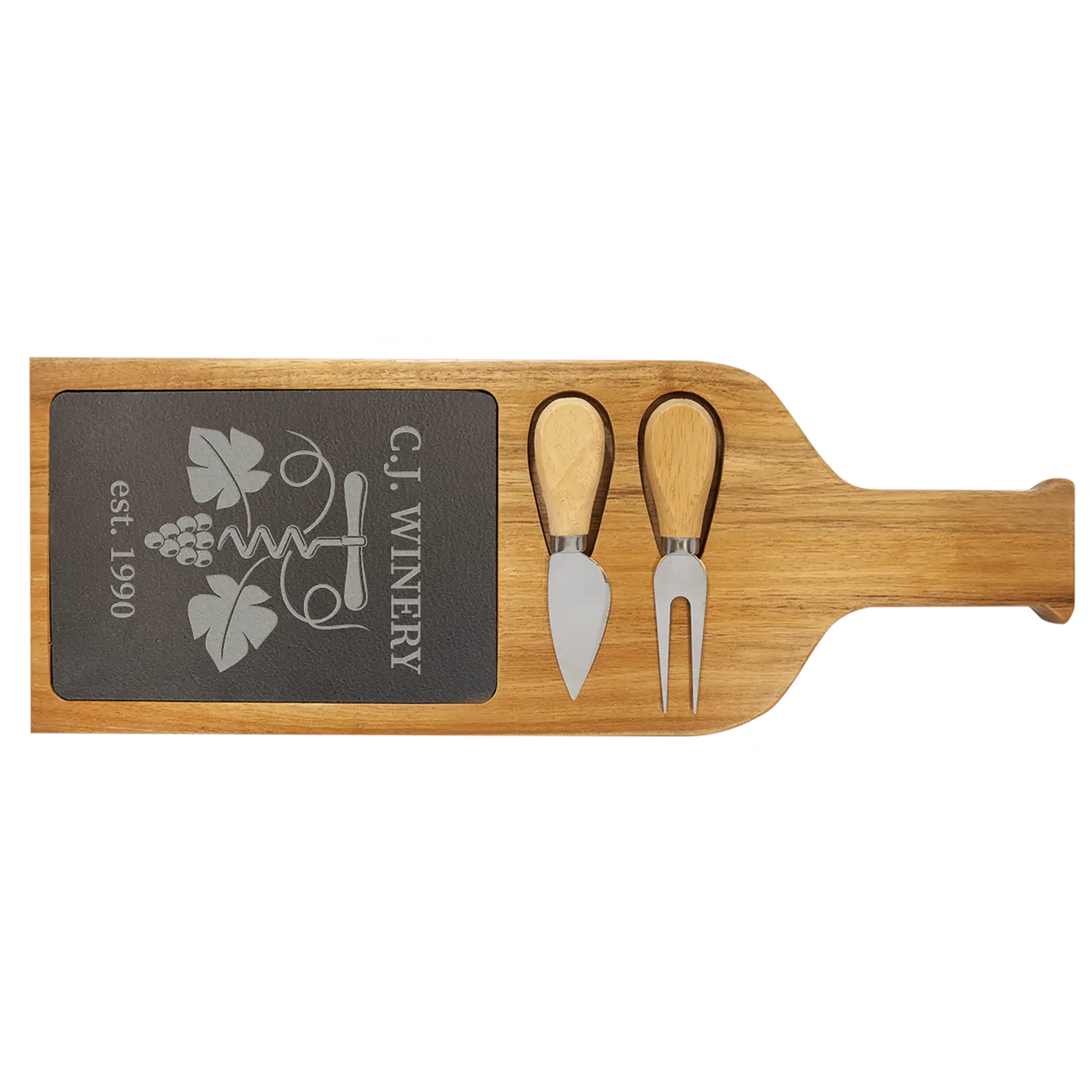 Acacia Wood/Slate Cut/Serve Board - Custom JDS