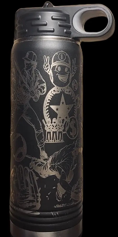 Baseball Bottle - 20 Ounce Laser Etched Stainless Bottle JDS
