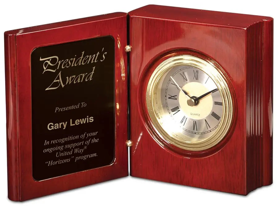 Rosewood Piano Finish Desk Clock JDS