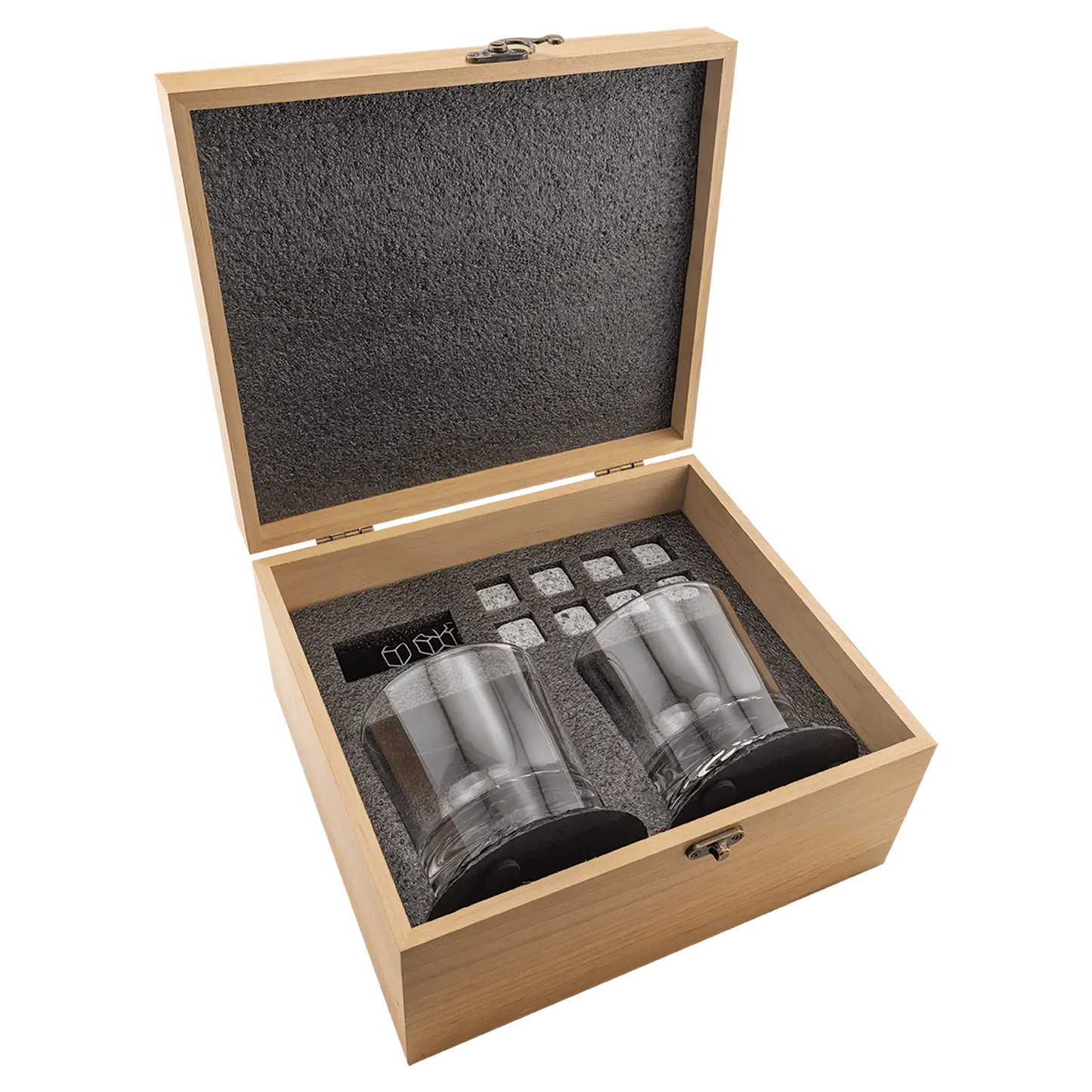 Premium Custom Etched Red Alder Whiskey Set with Slate Coasters and Granite Stones Smalltown Connetchin