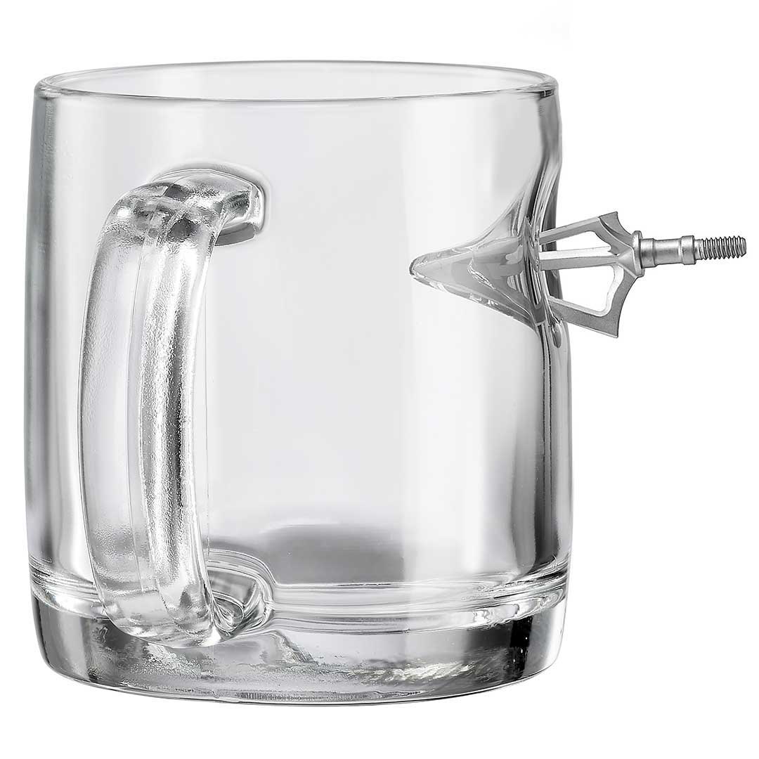 BenShot Broadhead 13 oz Coffee Mug with an embedded fixed-blade broadhead